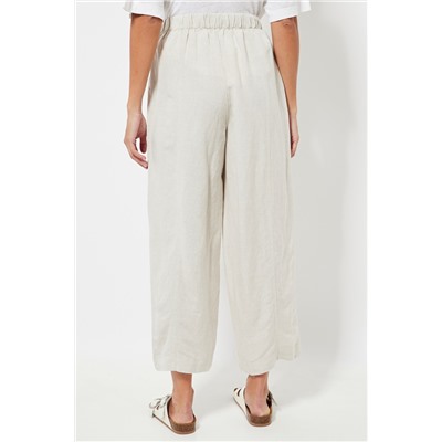 Pantalón 7/8 de lino - Beige