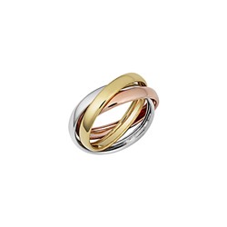 Italian Gold 14K Italian Gold Tri-Tone Rolling Ring