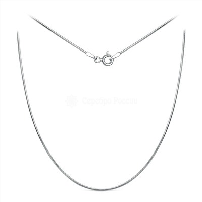 Цепь из серебра родированная - Снейк, 50 см 1808R025L50