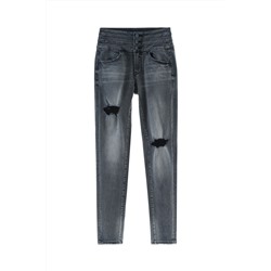 Vaquero skinny fit de tiro alto Negro