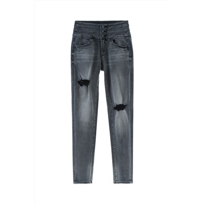 Vaquero skinny fit de tiro alto Negro