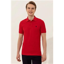 Erkek Kırmızı Basic Polo Yaka Tişört