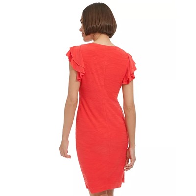 TOMMY HILFIGER Women's Flutter-Sleeve Jersey Shift Dress