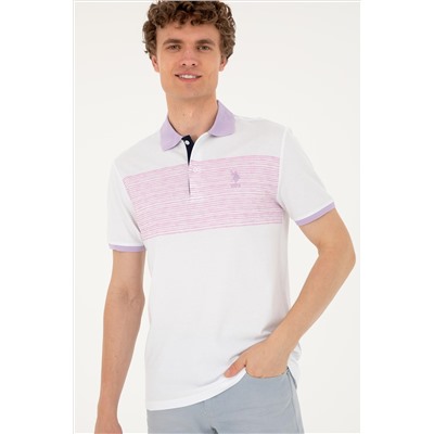 Erkek Regular Fit Polo Yaka Lila Tişört