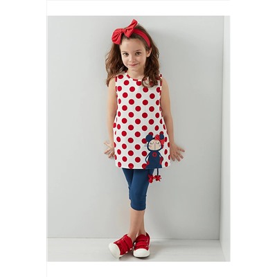 Denokids Puanlı Lily Kız Çocuk Tunik Tayt Takım CFF-19Y1-043