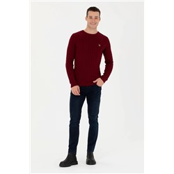 Erkek Bordo Basic Kazak