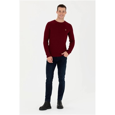 Erkek Bordo Basic Kazak