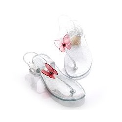 Сандалии Zhoelala Butterfly (прозрачный с глиттером+розовый)/ Zhoelala Butterfly (white crystal glitter+pink)