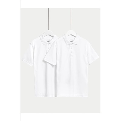 Marks & Spencer, Saf Pamuklu 2'li Polo Yaka T-shirt (2-16 YAŞ)