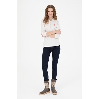 Kadın Taş Basic Polo Yaka Sweatshirt