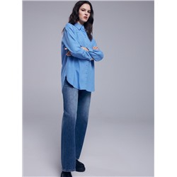Oversize-Hemdbluse aus Baumwolle