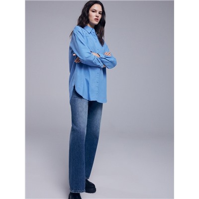 Oversize-Hemdbluse aus Baumwolle