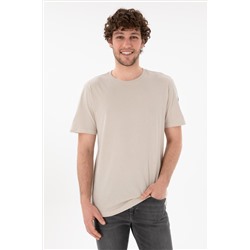 Erkek Regular Fit Bisiklet Yaka Taş Basic Tişört