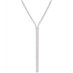 GUESS Silver-Tone Crystal Rhinestone Lariat Necklace, 20" + 2" extender