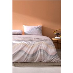 Suivre King Size %100 Pamuk Ranforce Baskılı Nevresim Takımı - Pudra