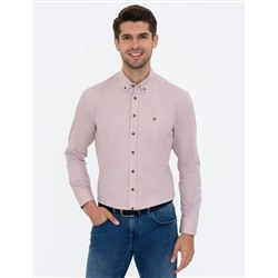 Açık Kahverengi Regular Fit Uzun Kollu Gömlek