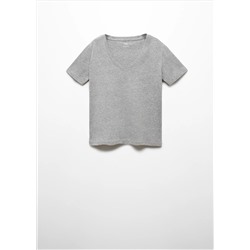 Camiseta algodón cuello pico