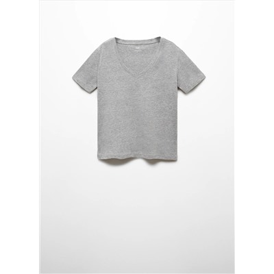 Camiseta algodón cuello pico
