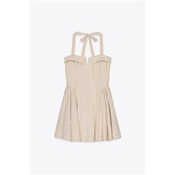 CHECK HALTER DRESS