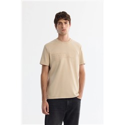 Vizon Bisiklet Yaka Gofreli Elastan T-Shirt