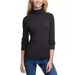 Tommy Hilfiger Women's Long Sleeve Cotton Turtleneck Top