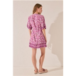 Camisola corta estampado flores morado