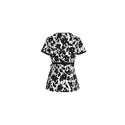 koi Scrubs Daisyland Mock Wrap Print Top