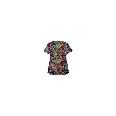 UA Imperial Garden Granite V-Inset Mock Wrap Print Scrub Top