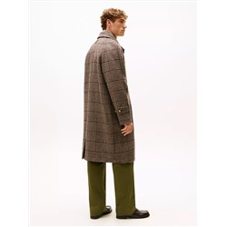 Check Wool-Blend Coat