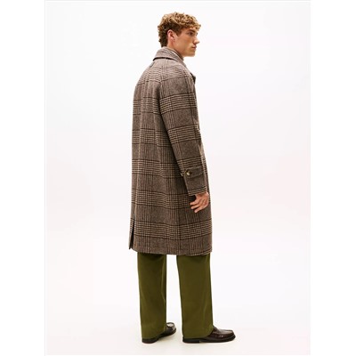 Check Wool-Blend Coat