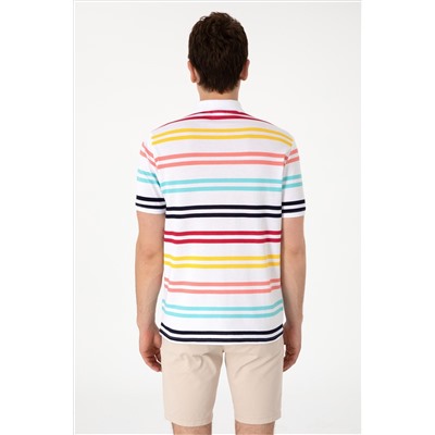 Erkek Regular Fit Polo Yaka Beyaz Tişört