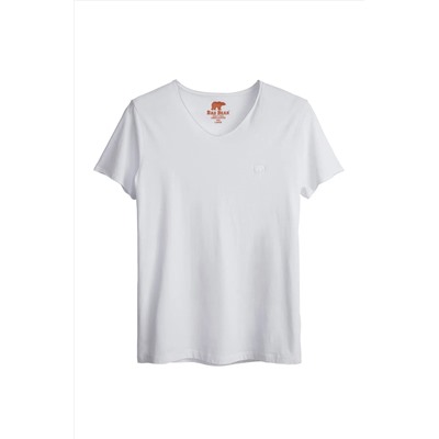 Bad Bear, Erkek V-collar Tee Whıte T-shirt 19.01.07.060-c03