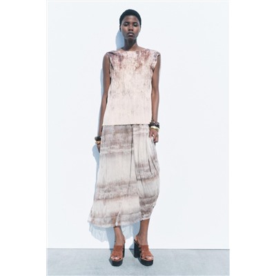 TIE-DYE DRAPED TOP