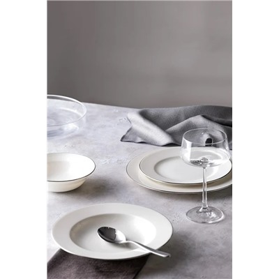 Galena 6 Kişilik 24 Parça Yemek Takımı - Beyaz/Silver