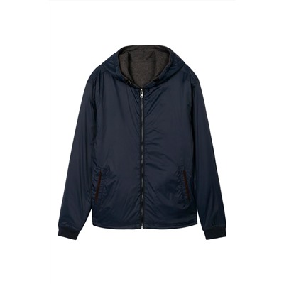 Sudadera reversible Azul marino y gris oscuro jaspeado