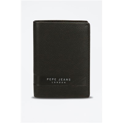 Cartera de piel Jeans Negro