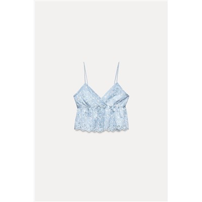SHORT EMBROIDERED TOP