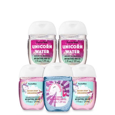 UNICORNS & RAINBOWS PocketBac Hand Sanitizers, 5-Pack