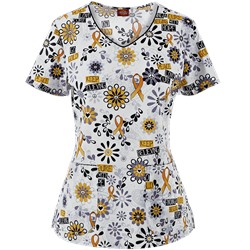 Dickies EDS Scrubs Peace Love Cure Print Top