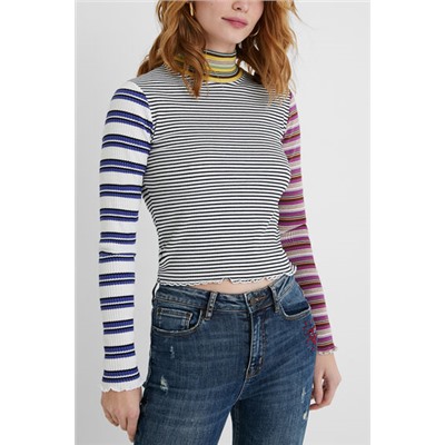 Camiseta crop rayas