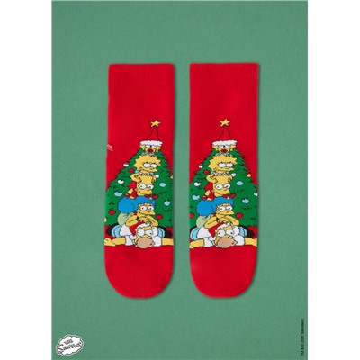 Anti-Rutsch Socken The Simpsons Weihnachten Family für Herren