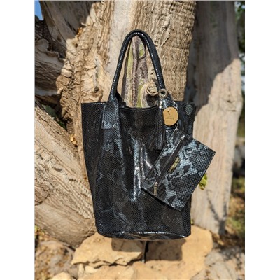 PELLE - Shopper PITON NEGRO АКЦИЯ