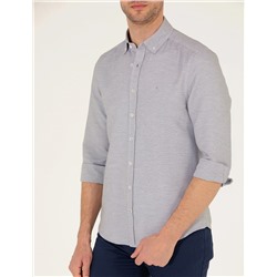 Antrasit Slim Fit Uzun Kollu Gömlek