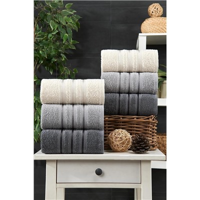 RASERSA Antrasıt 50x85 6 Lı Havlu Seti HVS22052023
