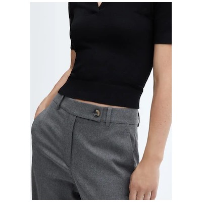 Pantalón recto botón lateral REF. 57026727-LEO-LM
