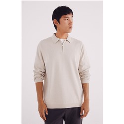 Jersey cuello polo cremallera