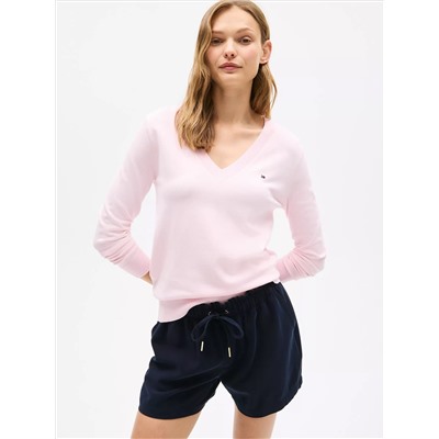 Viscose-Blend V-Neck Sweater