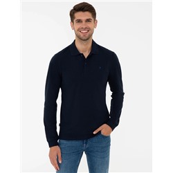 Lacivert Slim Fit Basic Sweatshirt