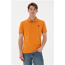 Erkek Regular Fit Polo Yaka Kiremit Basic Tişört
