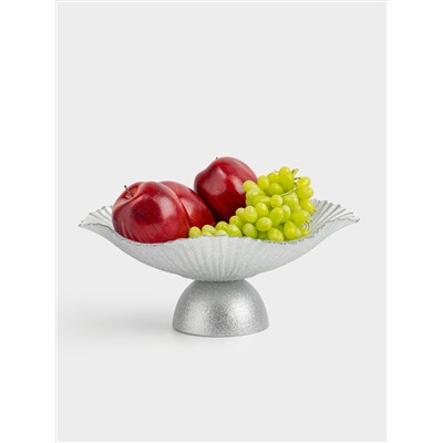 Ваза для фруктов, 31х13 см, на ножке, стекло Р, серебристая, Avila